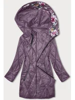 Fialová dámska bunda s ozdobnou kapucňou (B8215-71) Fialová dámska bunda s ozdobnou kapucňou (B8215-71)