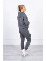 Zateplená súprava s ozdobným vreckom grafitová melanž