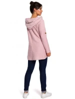 B131 Sveter s vysokým golierom - púdrový