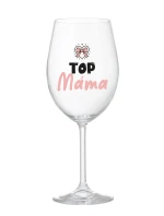 TOP MÁMA - čirá sklenice na víno 350 ml