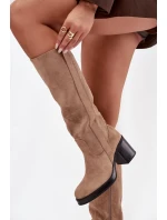 Dámske topánky na podpätku LH-8 Beige - JOIa shoes