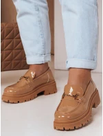 Dámske lakované mokasíny ELEGANCI khaki FashionStreet ZY0676 Dámske lakované mokasíny ELEGANCI khaki FashionStreet ZY0676