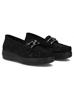 Dámske kožené mokasíny na platforme poltopánky čierne Filippo DP7652 Dámske kožené mokasíny na platforme poltopánky čierne Filippo DP7652