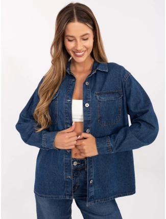 Košeľa D80026BI11280M314 tmavomodrá