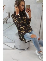 Mikina moro s dlhým chrbtom khaki+hnedá