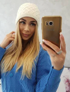 Fleecová čiapka K204 ecru