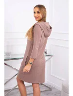 Šaty s kapucňou a vreckami mocca Šaty s kapucňou a vreckami mocca