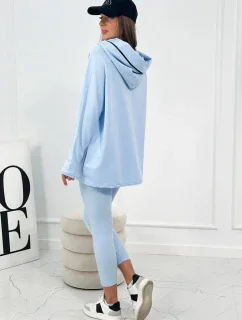 Bavlnená mikina s kapucňou + legíny modrý