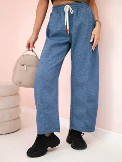 Maslové nohavice zviazané v páse denim meliert