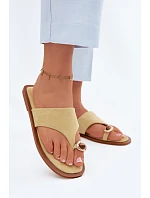 Dámské ploché žabky s ozdobným detailem Žluté Fedira