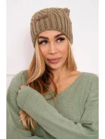 Čiapka s fleecom Paulina K227 khaki - Oliwier