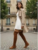 Dámske semišové čižmy nad kolená camel FashionStreet ZY1336