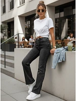 Dámske džínsy s vysokým pásom šedé FashionStreet UY2991