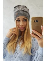 Čiapka s fleecom Patrycja K254 čierna+sivá Čiapka s fleecom Patrycja K254 čierna+sivá