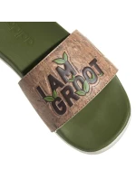 Adilette Comfort Jr ID8029 Zelená s hnedou - Adidas