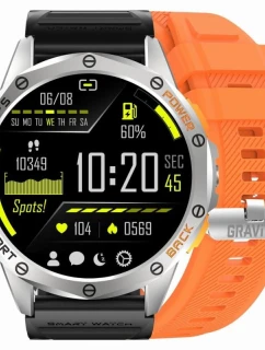 GRAVITY GPS GT24-4 Pánske inteligentné hodinky Čierny silikónový remienok + oranžový silikónový remienok