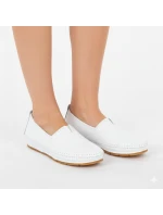Dámske kožené slip-on topánky biele S.Barski LR61-7051