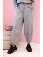 Bavlnená mikina nohavice set šedá melanž