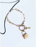 Náramok LOCK KEY v zlatej farbe FashionStreet LY0099