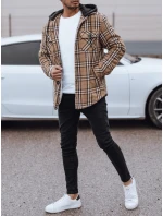 Pánska zateplená bunda s kapucňou béžová FashionStreet TX4955