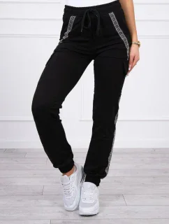 Bavlnené nohavice cargo čierne