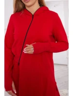 Súprava mikín s dlhšími stranami červená