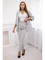 Elegantný set saka a nohavíc sivej farby