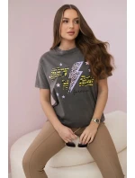 Blúzka z bavlny Rock n roll brown