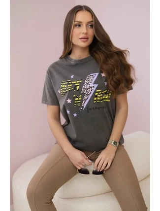 Blúzka z bavlny Rock n roll brown