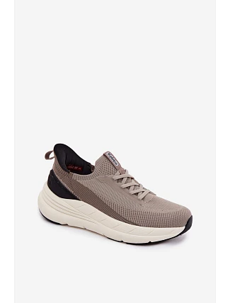 Pánska športová obuv Textilné tenisky Slip-On na platforme Kobbo 102421 Beige