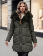 Dámska zimná bunda MORISIO dlhá prešívaná s kapucňou zelená FashionStreet TY4671z Dámska zimná bunda MORISIO dlhá prešívaná s kapucňou zelená FashionStreet TY4671z