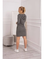 Šaty s kapucňou a vreckami graphite melange Šaty s kapucňou a vreckami graphite melange