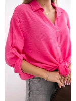 Bavlnená mušelínová košeľa Fuksja Bavlnená mušelínová košeľa Fuksja