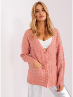 Svetloružový pletený sveter