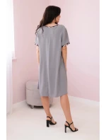 Šaty s leopardím vzorom šedej farby