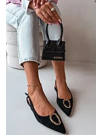 Dámske sandále na nízkom podpätku s ozdobou Black Sparkle