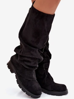 Dámske zateplené čižmy s remienkom - čierne Ilvessa