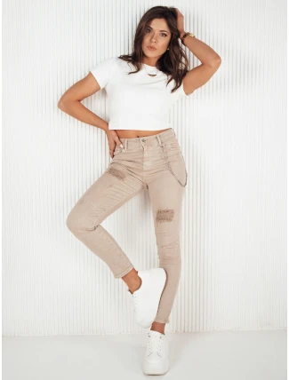 Dámske džínsové nohavice ALEX dark beige FashionStreet UY1876 Dámske džínsové nohavice ALEX dark beige FashionStreet UY1876