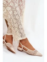 Dámské sandály s pleteným na platformě světle béžové Nivorra
