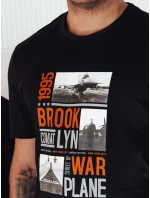 Pánske tričko s potlačou čierne FashionStreet RX5453 Pánske tričko s potlačou čierne FashionStreet RX5453