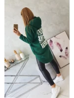 Zateplená mikina s dlhým chrbtom a kapucňou tmavo zelená Zateplená mikina s dlhým chrbtom a kapucňou tmavo zelená