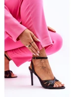 Damskie Sandały Na Szpilce Czarne My Darling