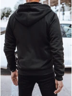Pánska teplá mikina na zips čierna FashionStreet BX5623 Pánska teplá mikina na zips čierna FashionStreet BX5623