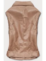 Svetlo hnedá bunda ramoneska - vesta z eko kože (FL202050)