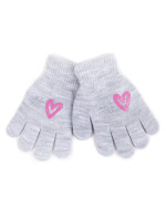 Dievčenské päťprsté rukavice Yoclub RED-0012G-AA5A-012 Grey