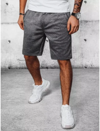 Pánske tmavosivé teplákové šortky FashionStreet SX2190