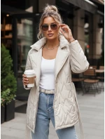 Dámska prechodná bunda s opaskom svetlo béžová FashionStreet TY5587