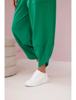 Bavlnená mikina nohavice set zelená
