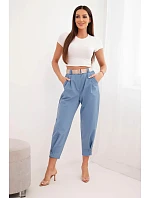 Letné nohavice Punto so zapínaním na nohaviciach denim Letné nohavice Punto so zapínaním na nohaviciach denim