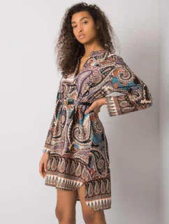 Šaty DHJ SK 5766 1.32X čierna a béžová